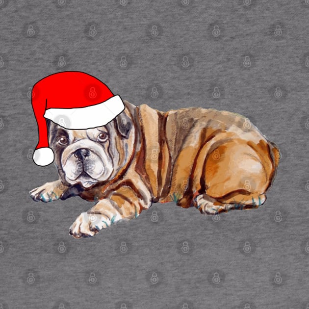 Christmas Bulldog by Michelle Le Grand
